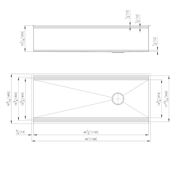 Sink Leonardo 46 X 20 U M USA Kitchen Sinks   1320660tecnicapianta 467877 